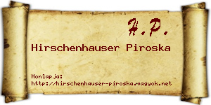 Hirschenhauser Piroska névjegykártya