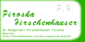 piroska hirschenhauser business card